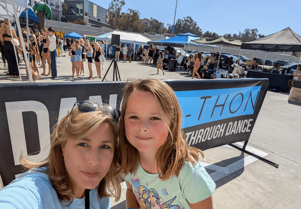 South Coast Conservatory Dance-a-Thon participants celebrating fundraising success