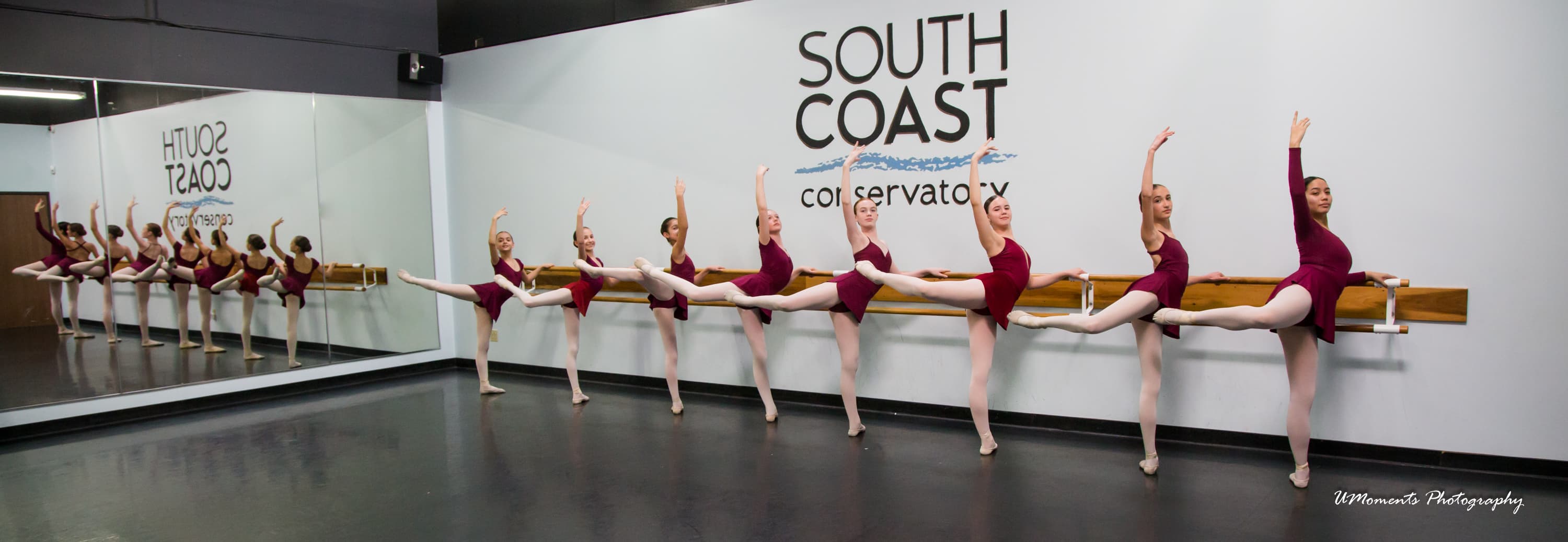 Ballet Conservatory students at the barre
